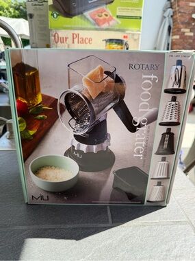 Mu Rotary Food Grater New - Black and Clear